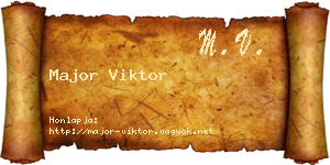 Major Viktor névjegykártya